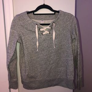 Gray cross sweater